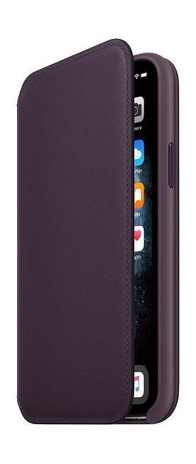 Apple iPhone 11 Pro Leather Folio Case - Aubergine
