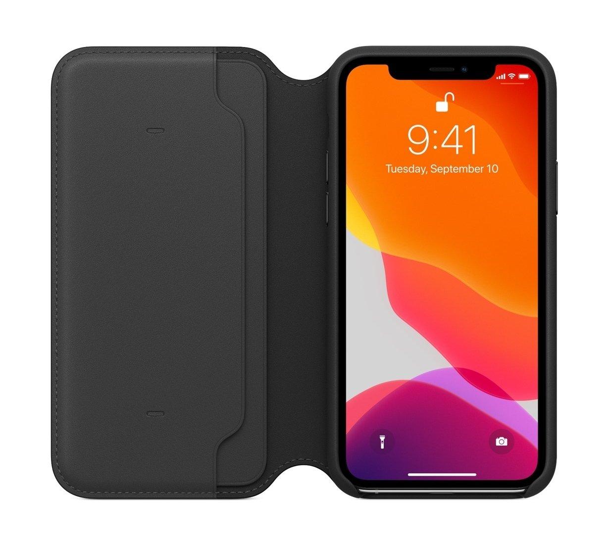 Apple iPhone 11 Pro Max Leather Folio Case Black Price in Kuwait Xcite