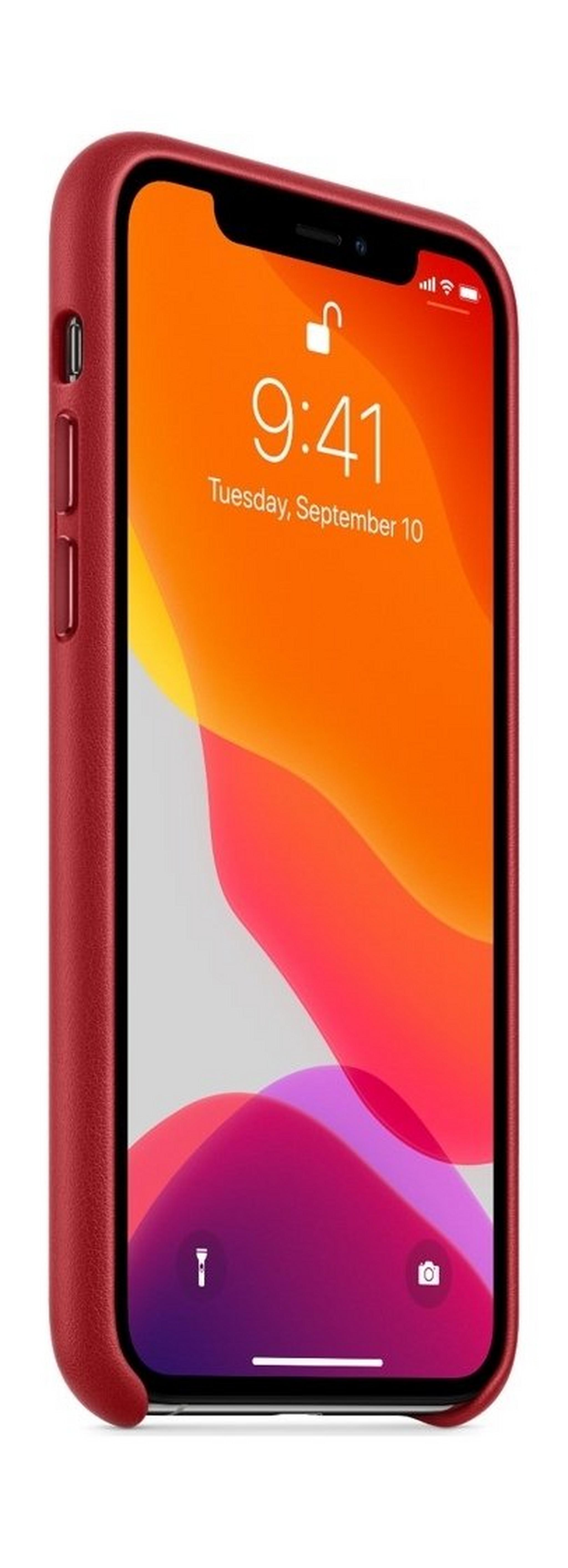 Apple iPhone 11 Pro Max Leather Case - Red