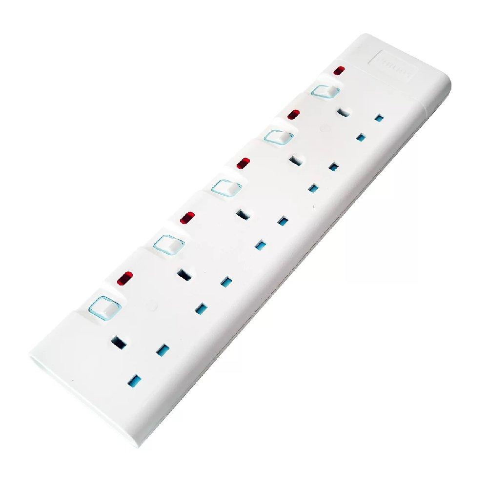 Philips 5 Universal Outlets 5M Extension Cable (SPN1952WC/56) - White