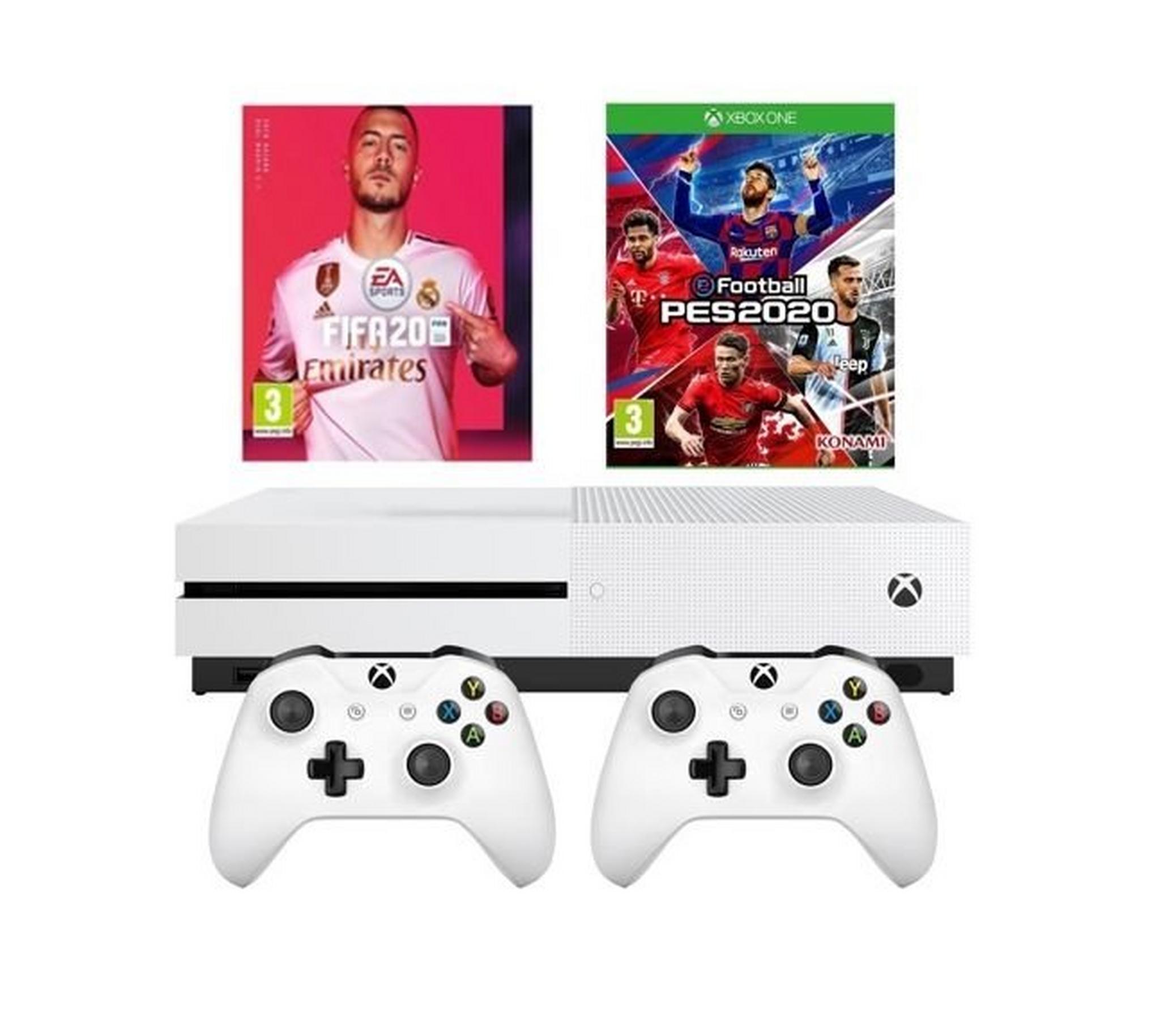 Xbox One S Console + 2 Controller + FIFA 20 + PES20