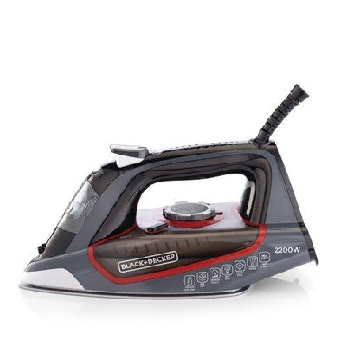 Black & Decker Steam Iron with Ceramic Soleplate, 80ml, 2200W, X2050-B5 - Multicolor