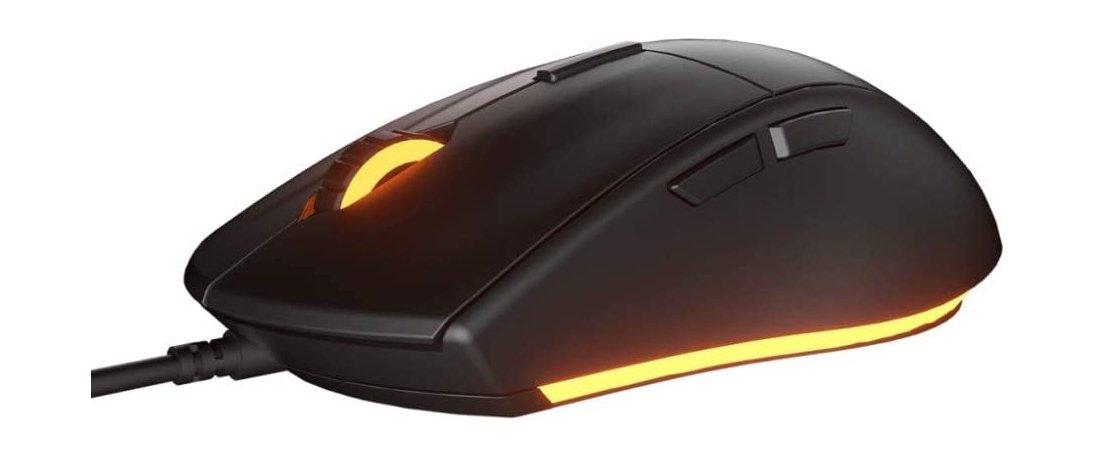 ماوس الألعاب البصري مينوس إكس سي 4000 نقطة في البوصة من كوجر مع لوحة الماوس صغيرة  - أسود