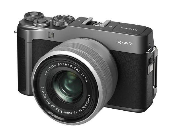 كاميرا فوجي فيلم X-A7 الرقمية بدون مرآة مع عدسة مقاس 15-45 ملم - فضي