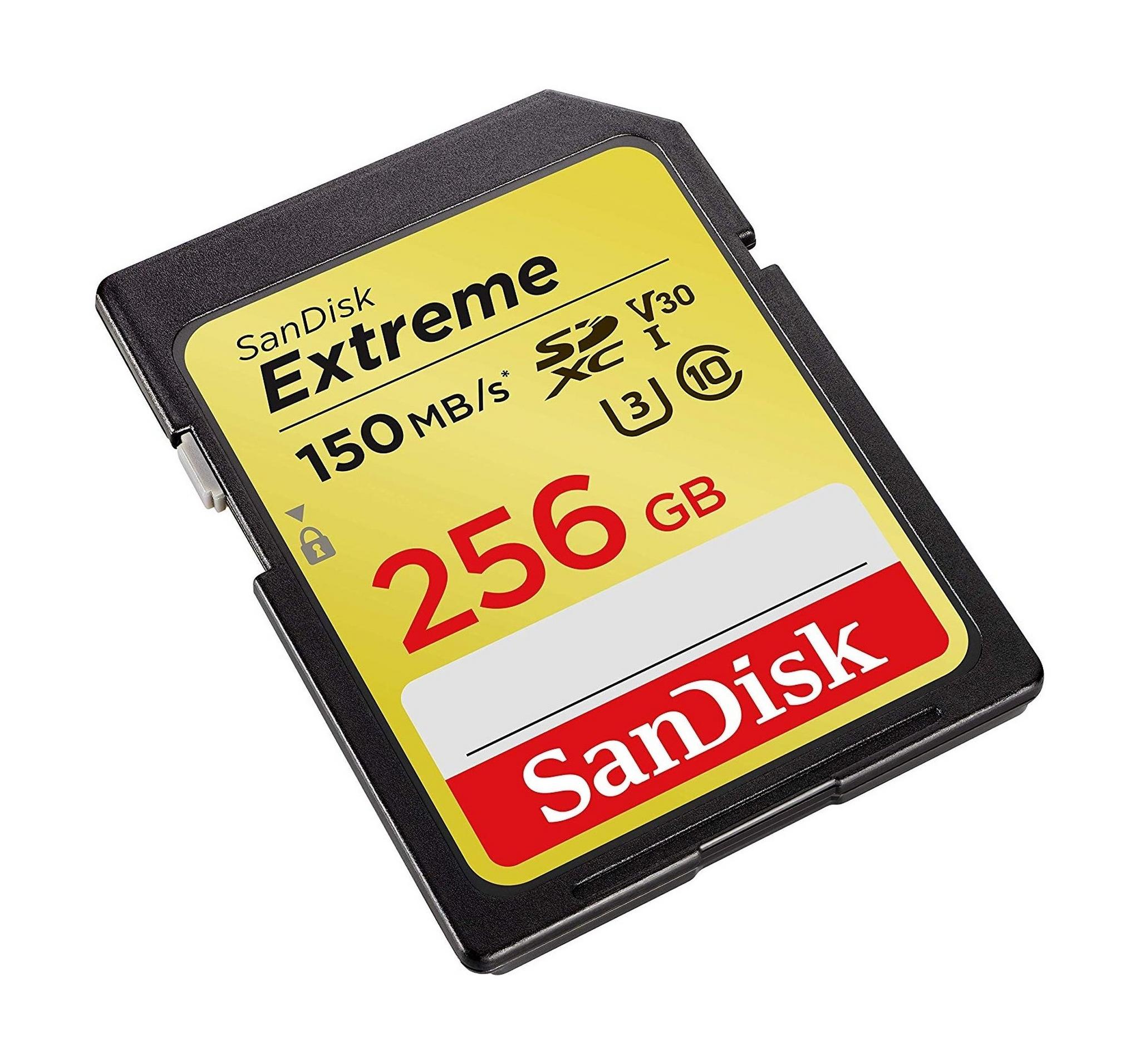 بطاقة الذاكرة سانديسك إكستريم إس دي إكس سي يو إتش إس-1 في 30 بسعة 256 جيجابايت