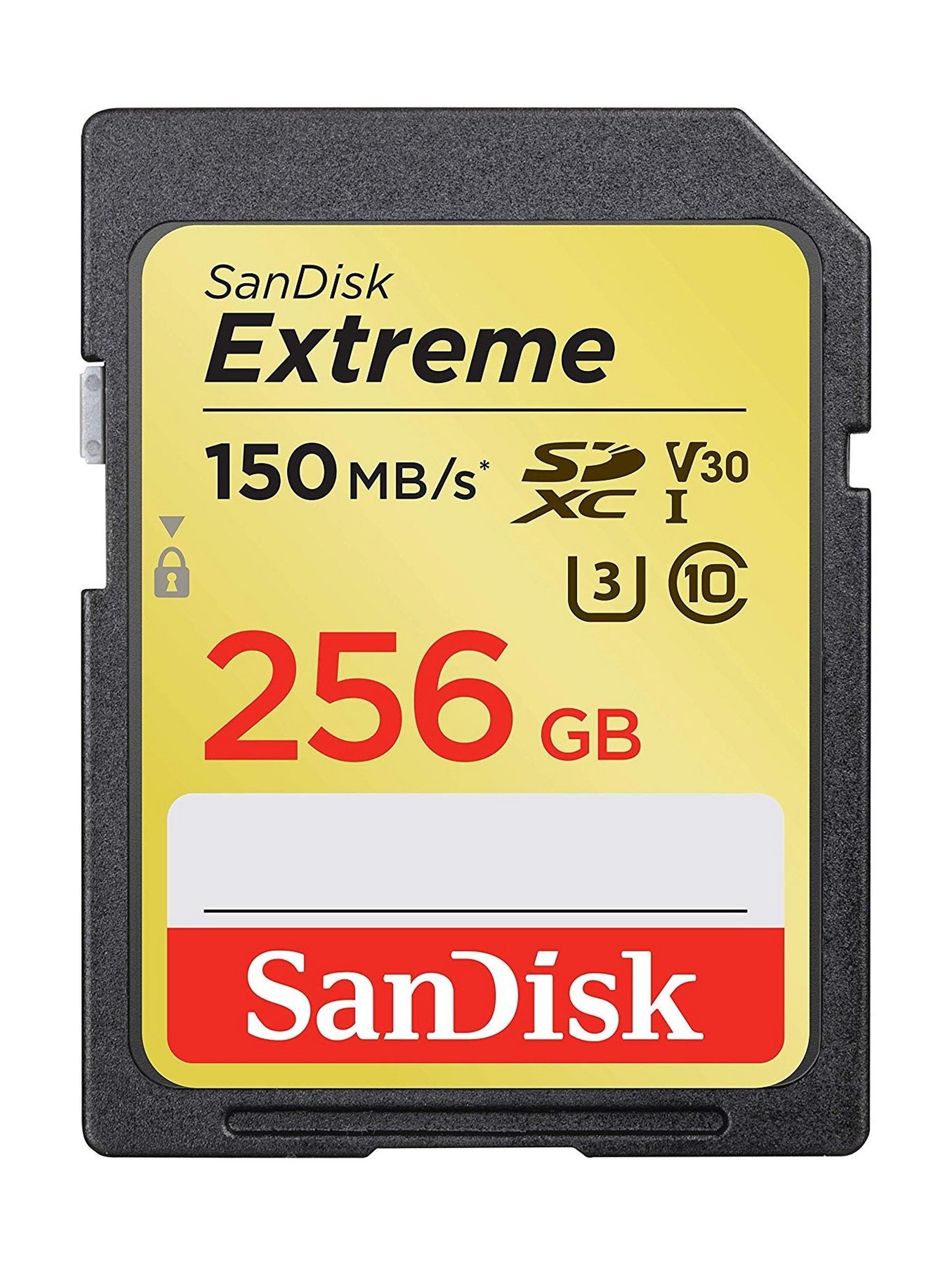 بطاقة الذاكرة سانديسك إكستريم إس دي إكس سي يو إتش إس-1 في 30 بسعة 256 جيجابايت