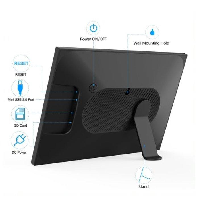 إطار صور رقمي بشاشة لمس 10.1 بوصة من فريميو - أسود