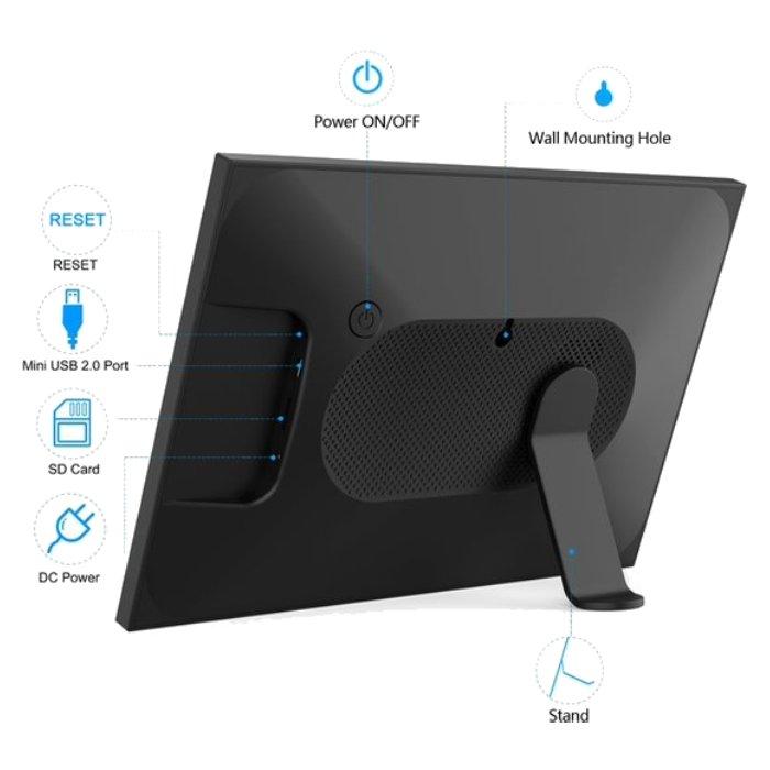 إطار صور رقمي بشاشة لمس سعة 16 جيجابايت 9.7 بوصة من فريميو - أسود