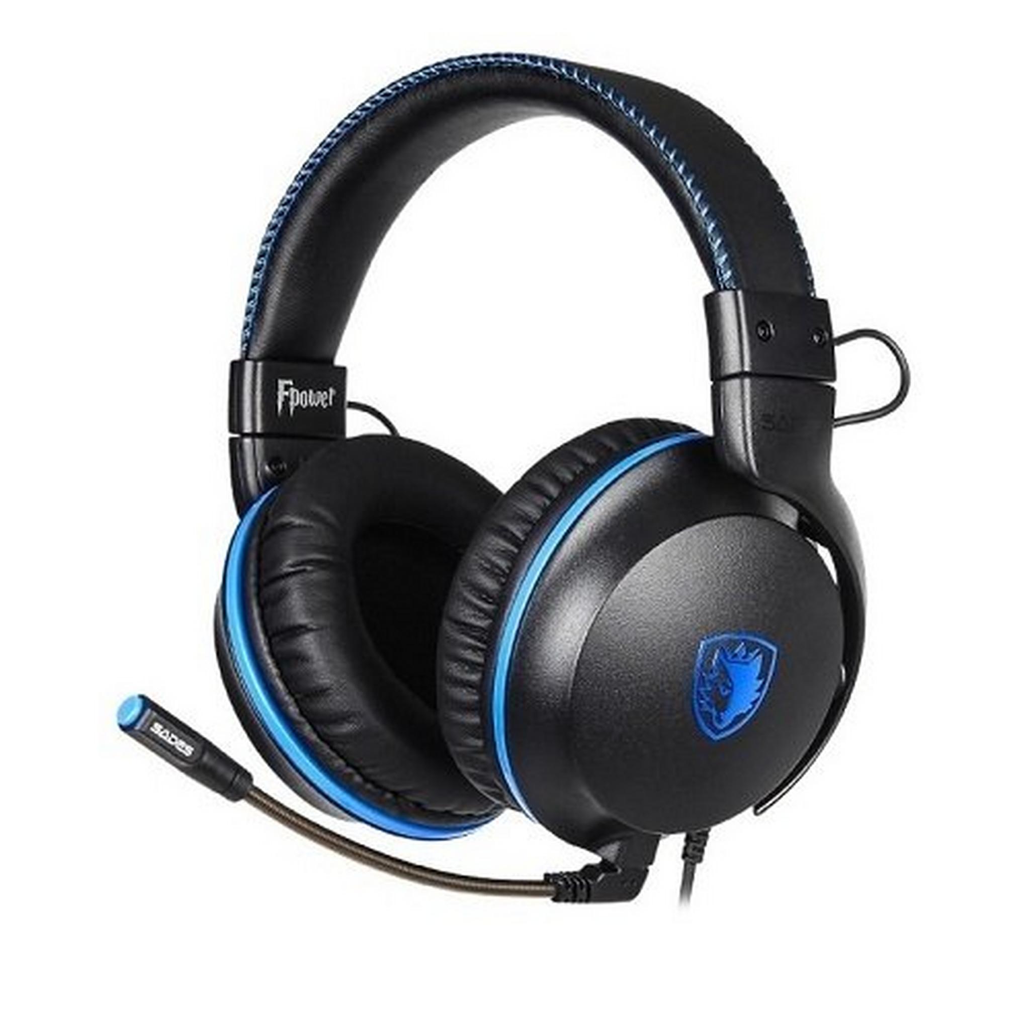 Sades F-Power Wired Gamind Headset - Black/Blue (SA-717)