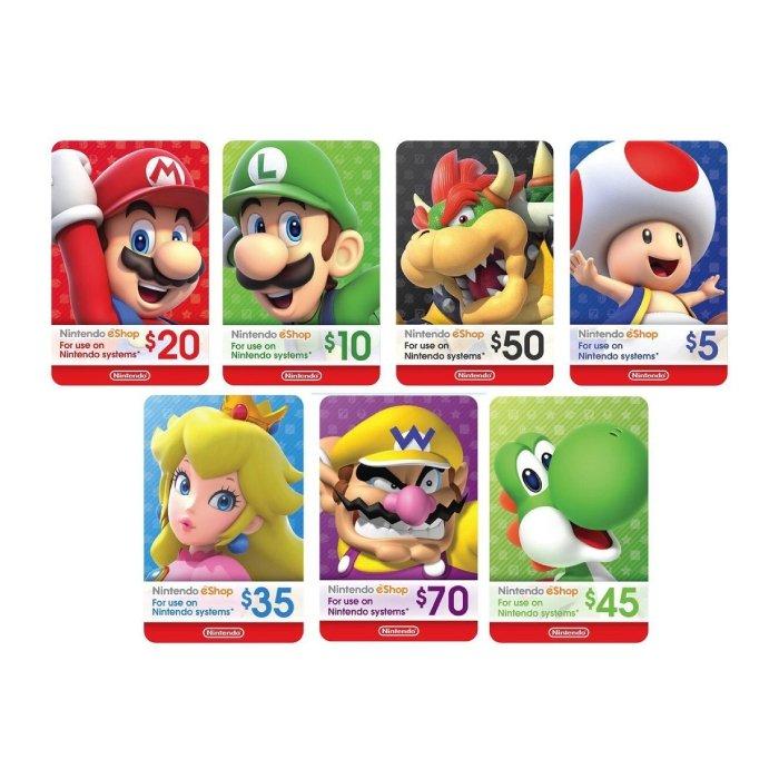 Nintendo eshop shop card prices