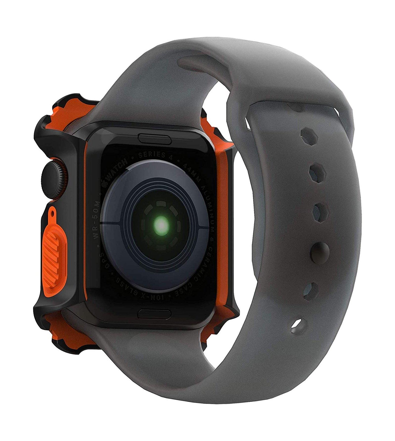 غطاء حماية لساعة أبل بحجم 44 ملم من يو ايه جي - أسود \ برتقالي