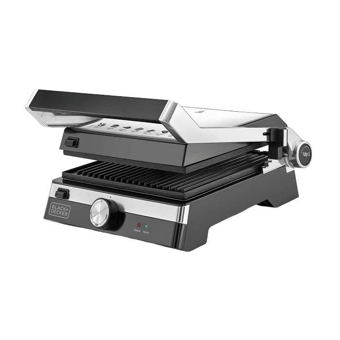 Black + Decker 3 In 1 Sandwich Maker and Grill, 780 Watt, Black - TS2130-B5, Best price in Egypt