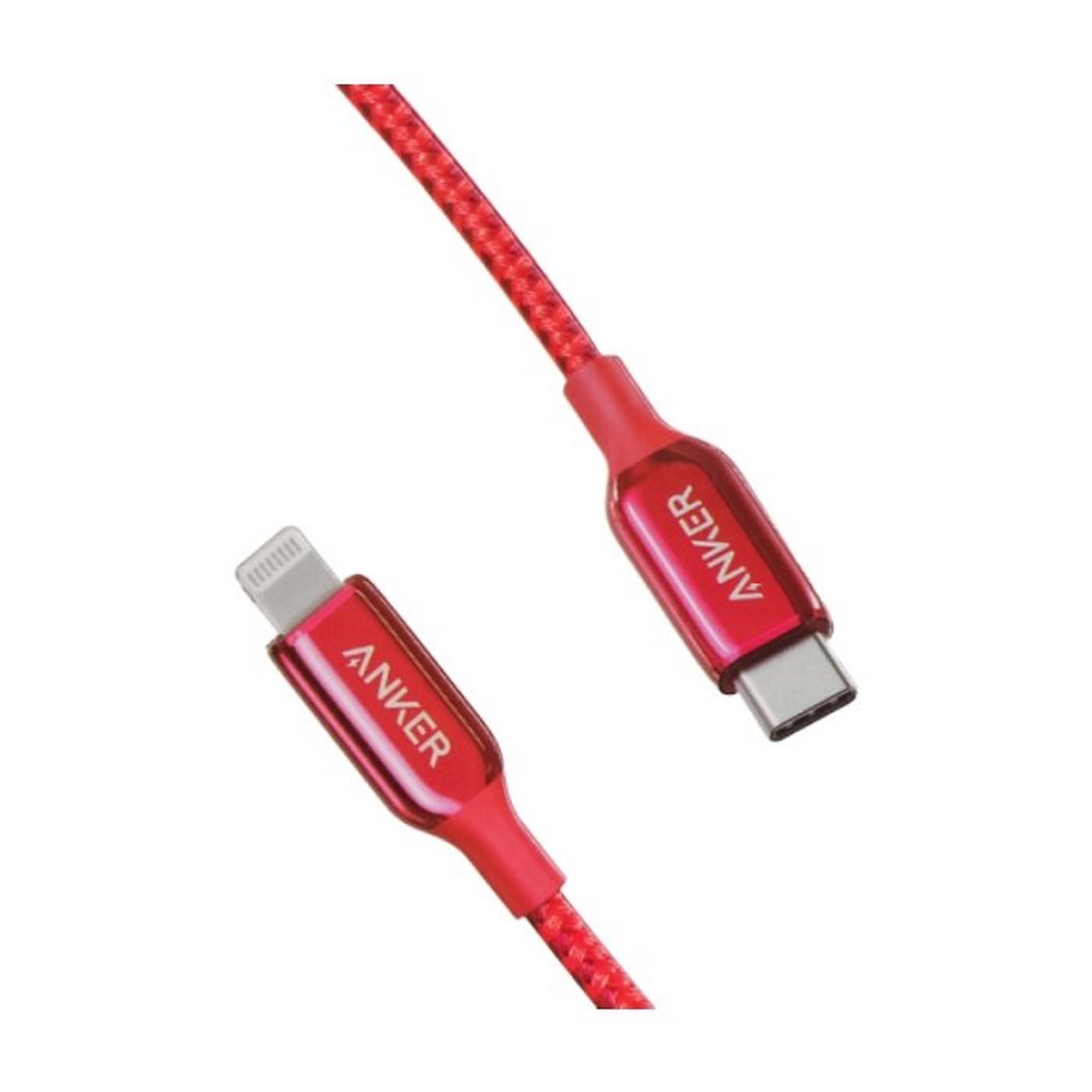 Anker Powerline USB-C to Lightning 3 Ft. Cable - Red