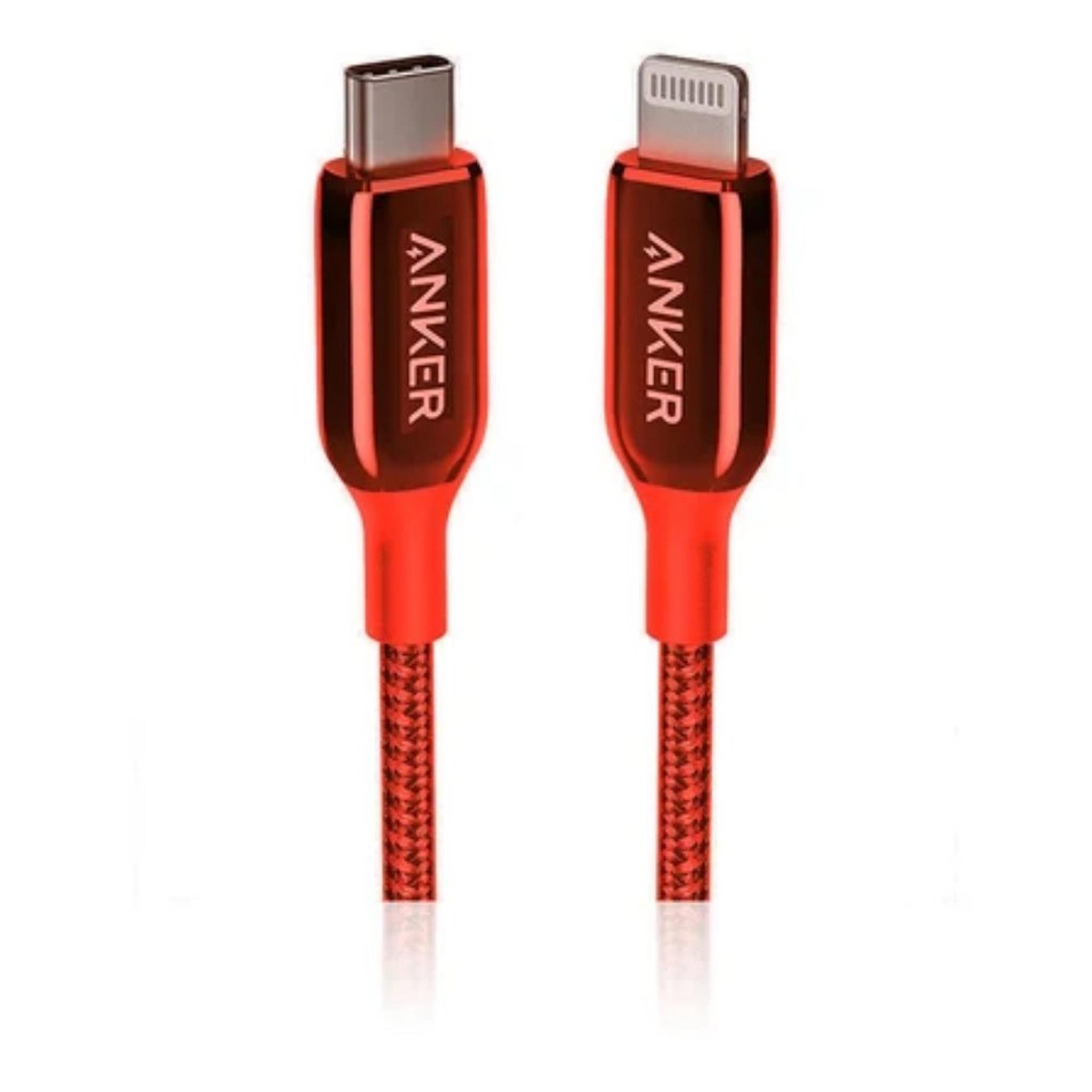 Anker Powerline USB-C to Lightning 3 Ft. Cable - Red