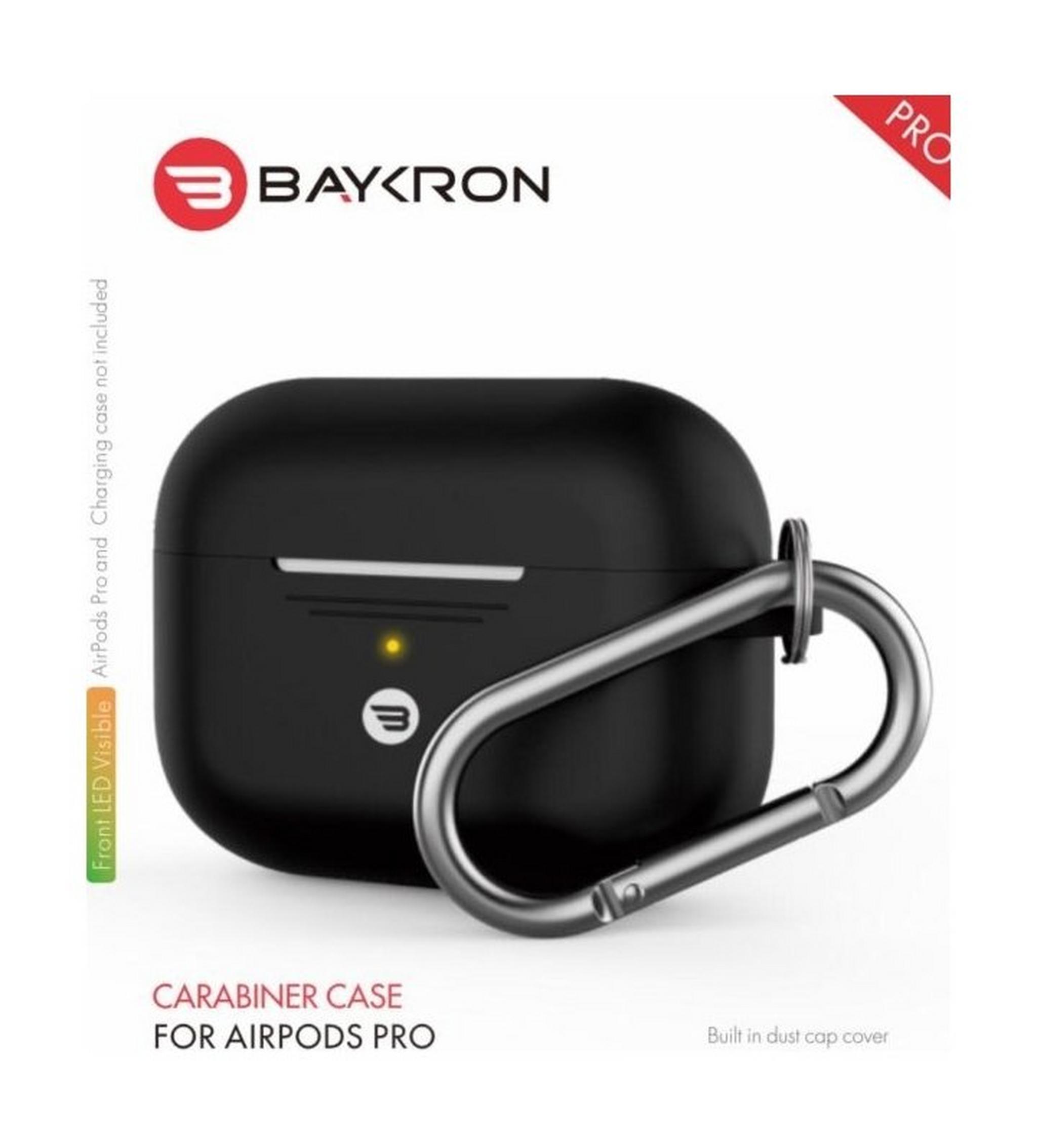Baykron Airpods Pro Silicone Case with Carabiner - Black