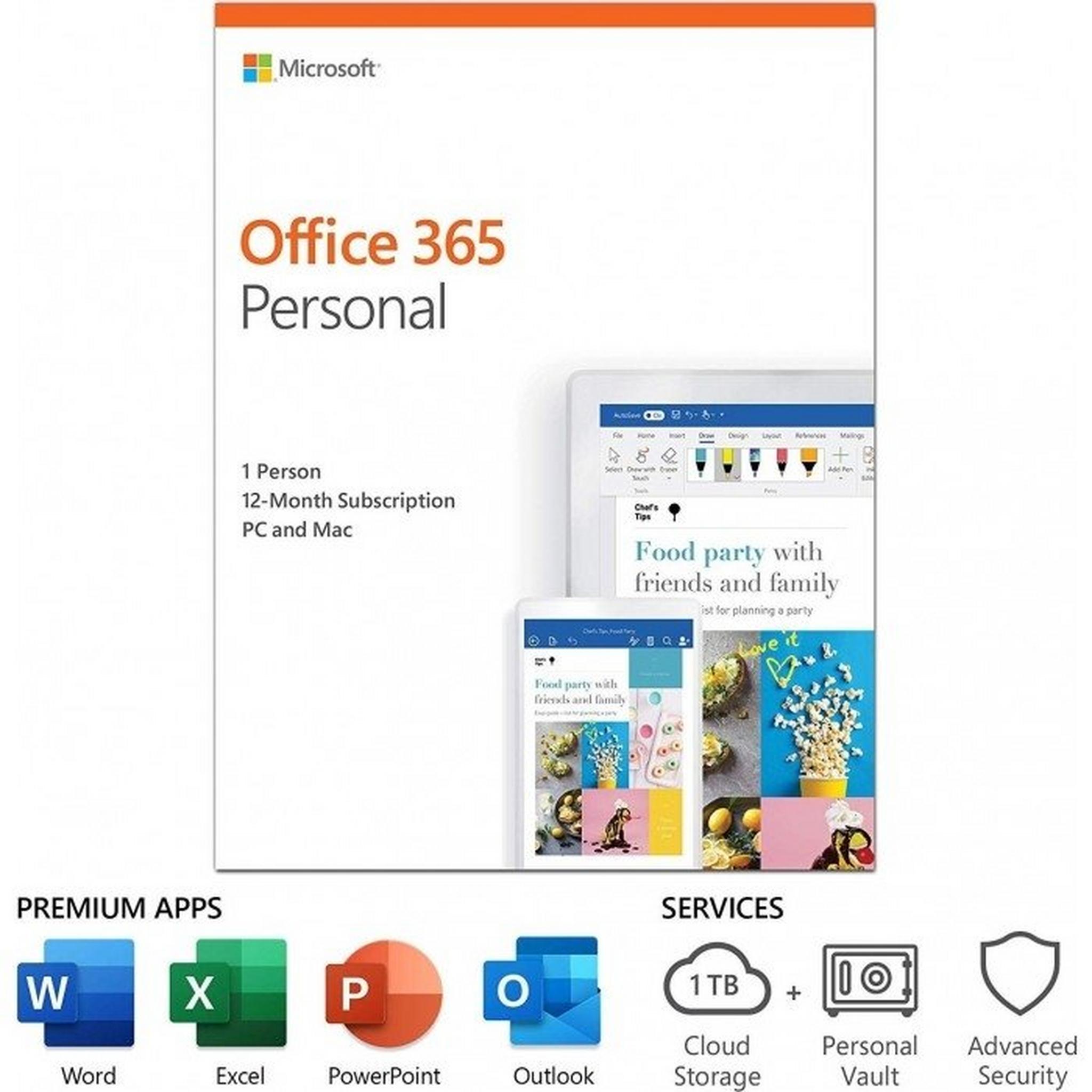 Microsoft Office 365 Personal subscription (1 Year)