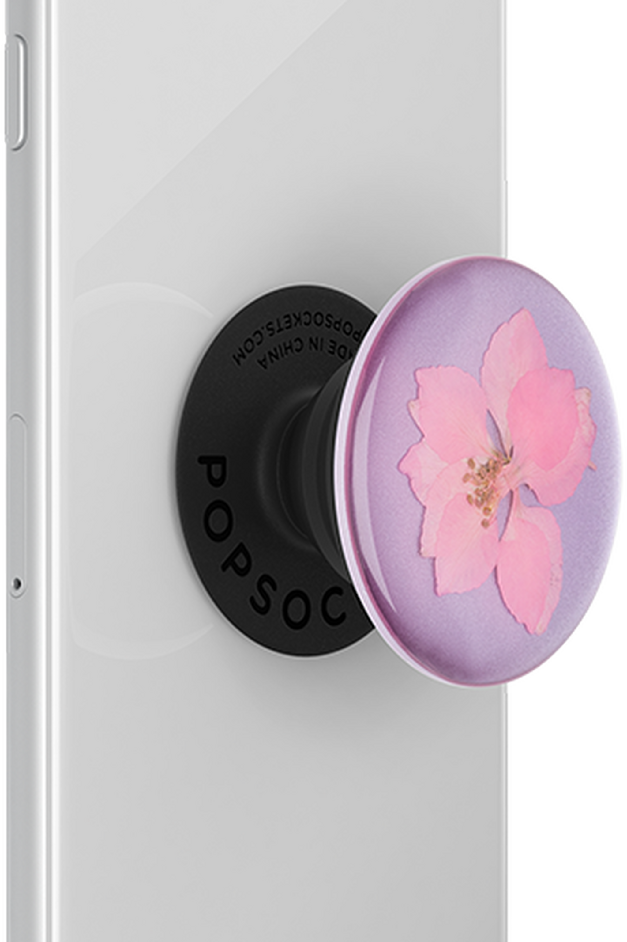 PopSockets Phone Stand and Grip (801238) – Pressed Flower Delphinium Pink