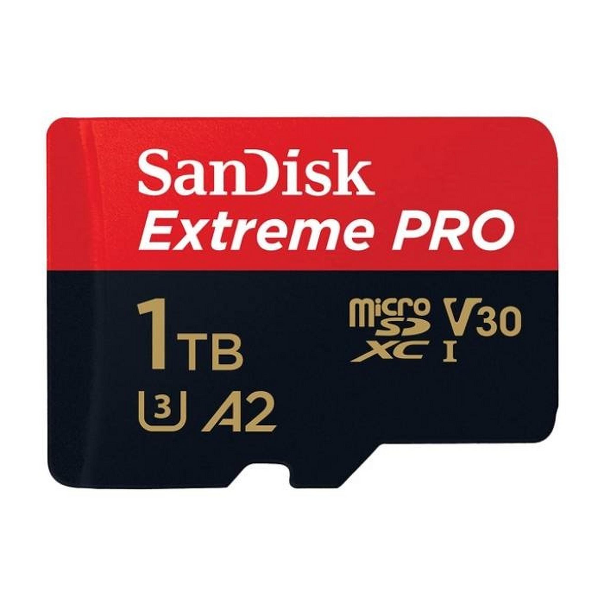 بطاقة الذاكرة سانديسك إكستريم برو ميكرو إس دي إكس سي -  1 تيرابايت (SDSQXCZ-1T00-GN6MA)