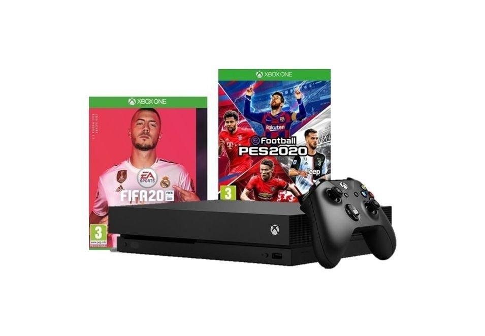 Xbox One X 1 TB Console + PES2020 + FIFA 20 + Xbox One S Wireless Controller + Xbox One Apex Legend Game Code + Tritton Kama Stereo Headset for Xbox One and Mobile Devices + Xbox One Fortnite Game Code  + EQ Sades Wolfbone Headset Stand (SA-D1)