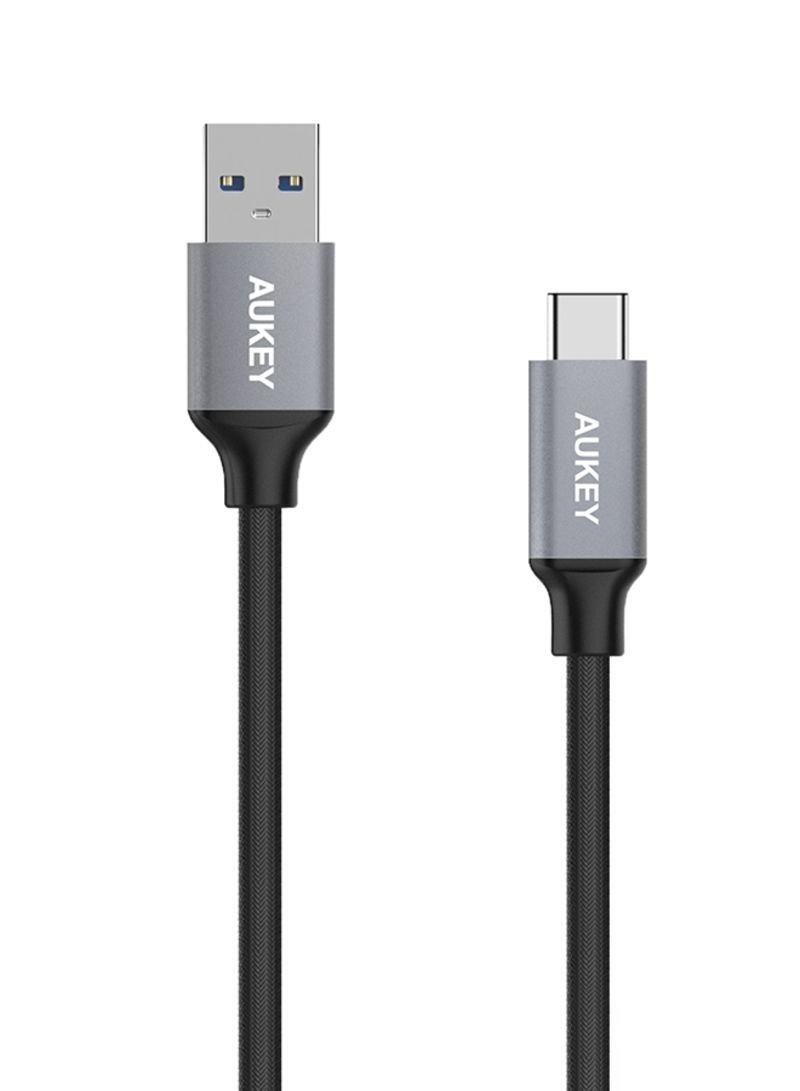 Aukey USB-A 3.0 to USB-C Braided Cable 1M – Grey