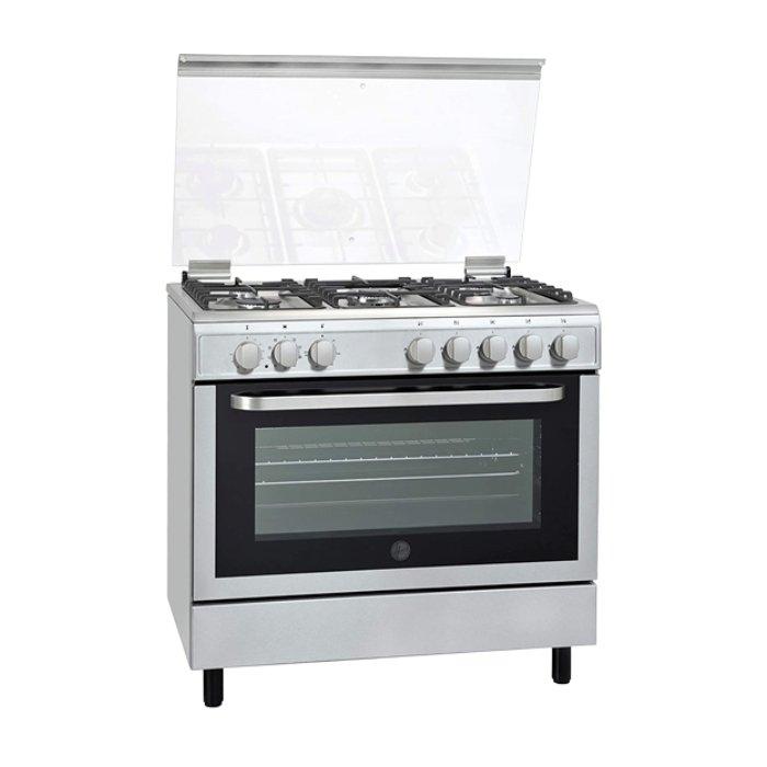 Hoover 5 Burners Gas Cooker, 90x60cm, FGC9060-3D - Stainless Steel