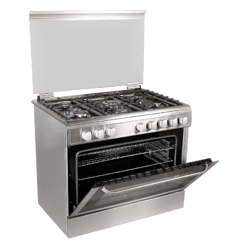 Hoover 5 Burners Gas Cooker, 90x60cm, FGC9060-3D - Stainless Steel