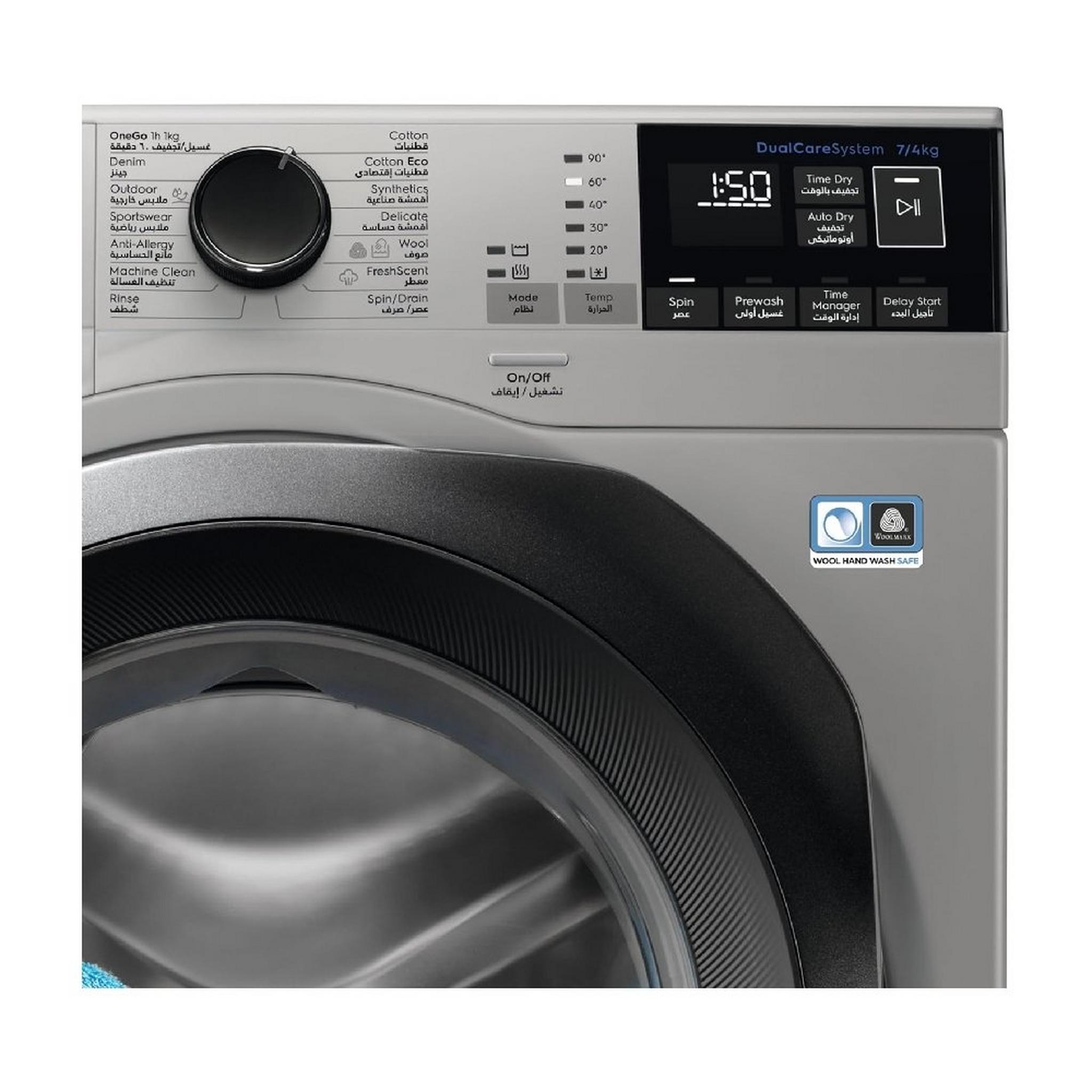 Electrolux Front Load Washing\Drying Machine, 10 Washing Capacity 6 Kg Washing Capacity, EW7W3164LS - Silver
