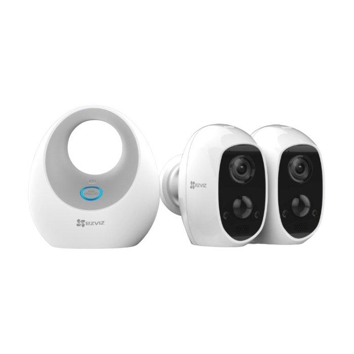 Buy Ezviz 2 camera wire free security kit (cs-w2d-b2-eup) in Kuwait