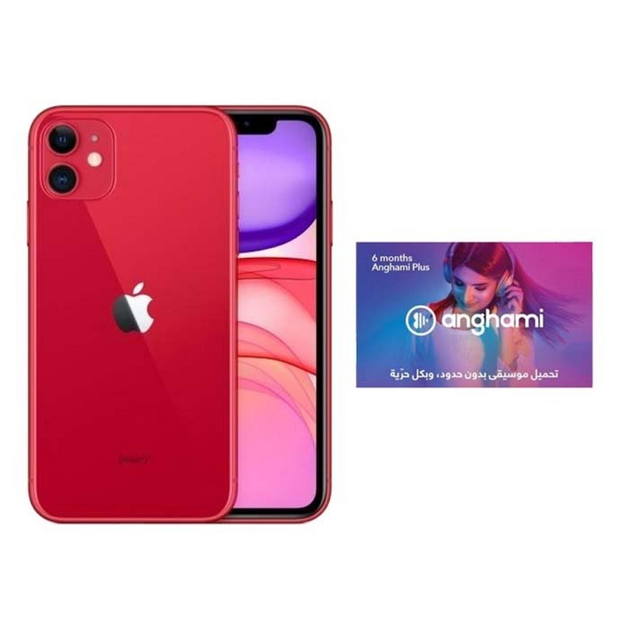 Apple iPhone 11 64GB Phone - Red + Anghami Plus 30$ 6 Months Subscription