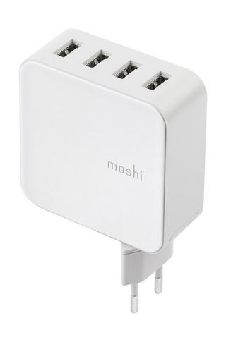 Buy Moshi progeo 35 w 4-port usb wall charger eu version - white in Saudi Arabia