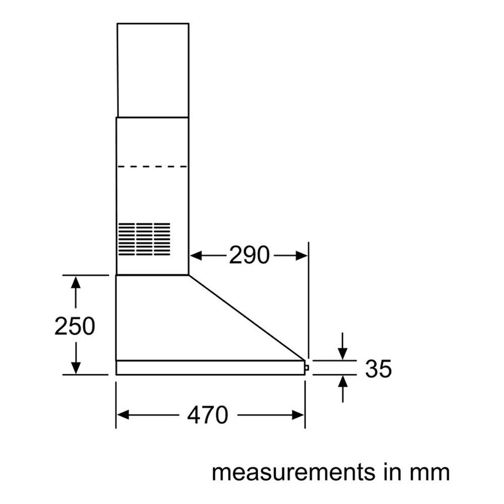 شفاط مدخنة بوش 60 سم - ستانلس ستيل (DWP64CC50M)
