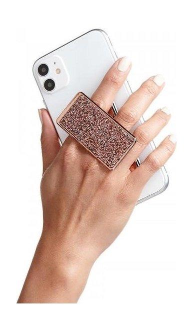 حامل يدوي للهاتف الذكي كريستال من هاندل ستيك – وردي مذهب