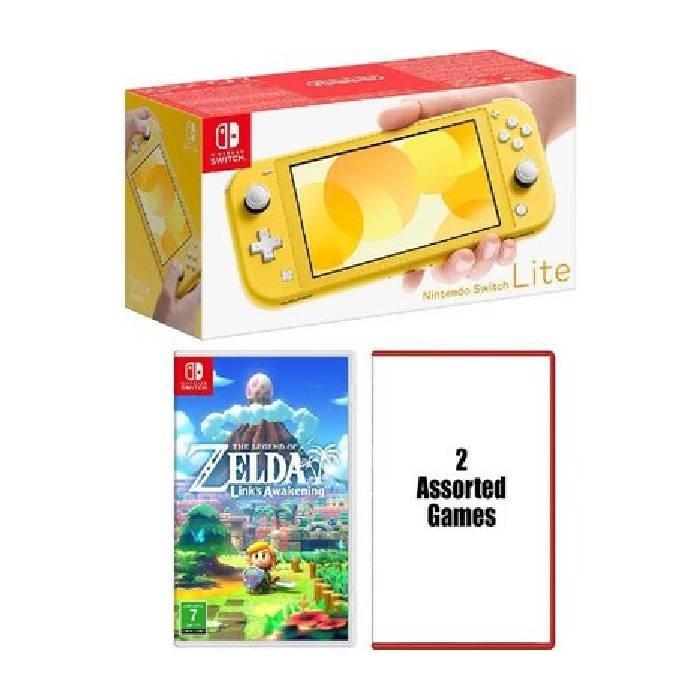 Nintendo Switch Lite Gaming Console + The Legend of Zelda Link + 2 Assorted Games – Yellow