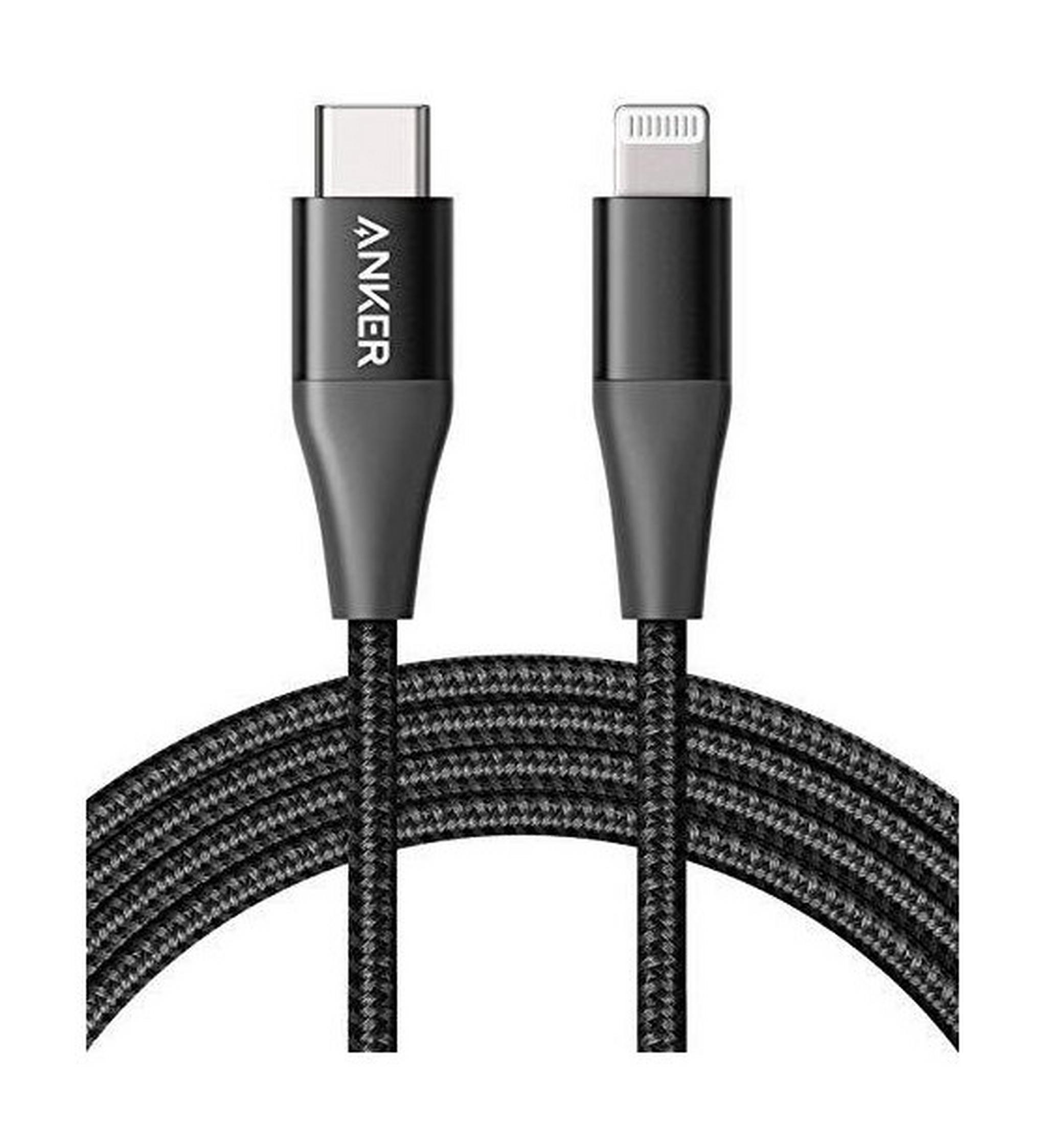 Anker PowerLine+ II USB-C to Lightning Cable, 0.9m, A8652H11 - Black
