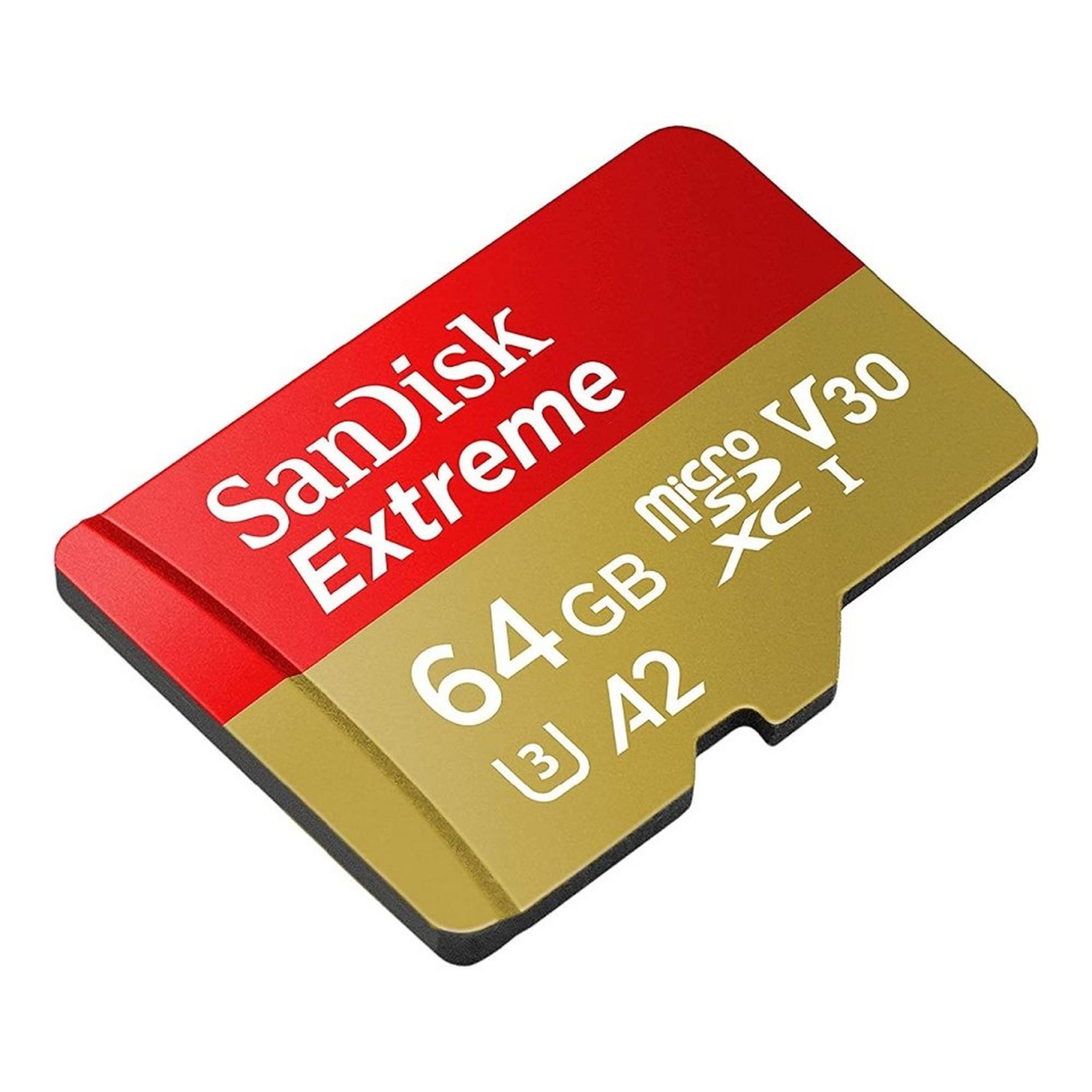 بطاقة ذاكرة سانديسك إكستريم ميكرو إس دي بسعة 64 جيجابايت الألعاب الهاتف