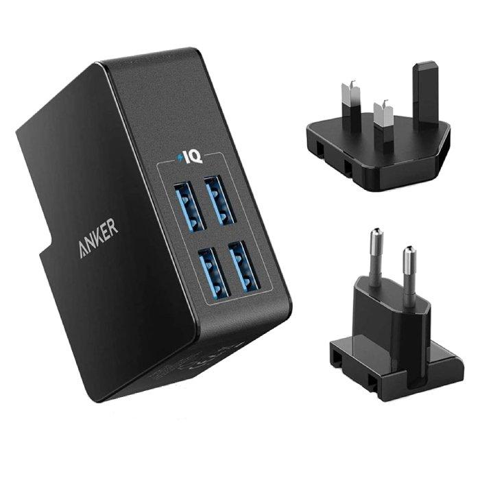 Anker PowerPort 4 Lite Wall Charger, A2042L11 - Black