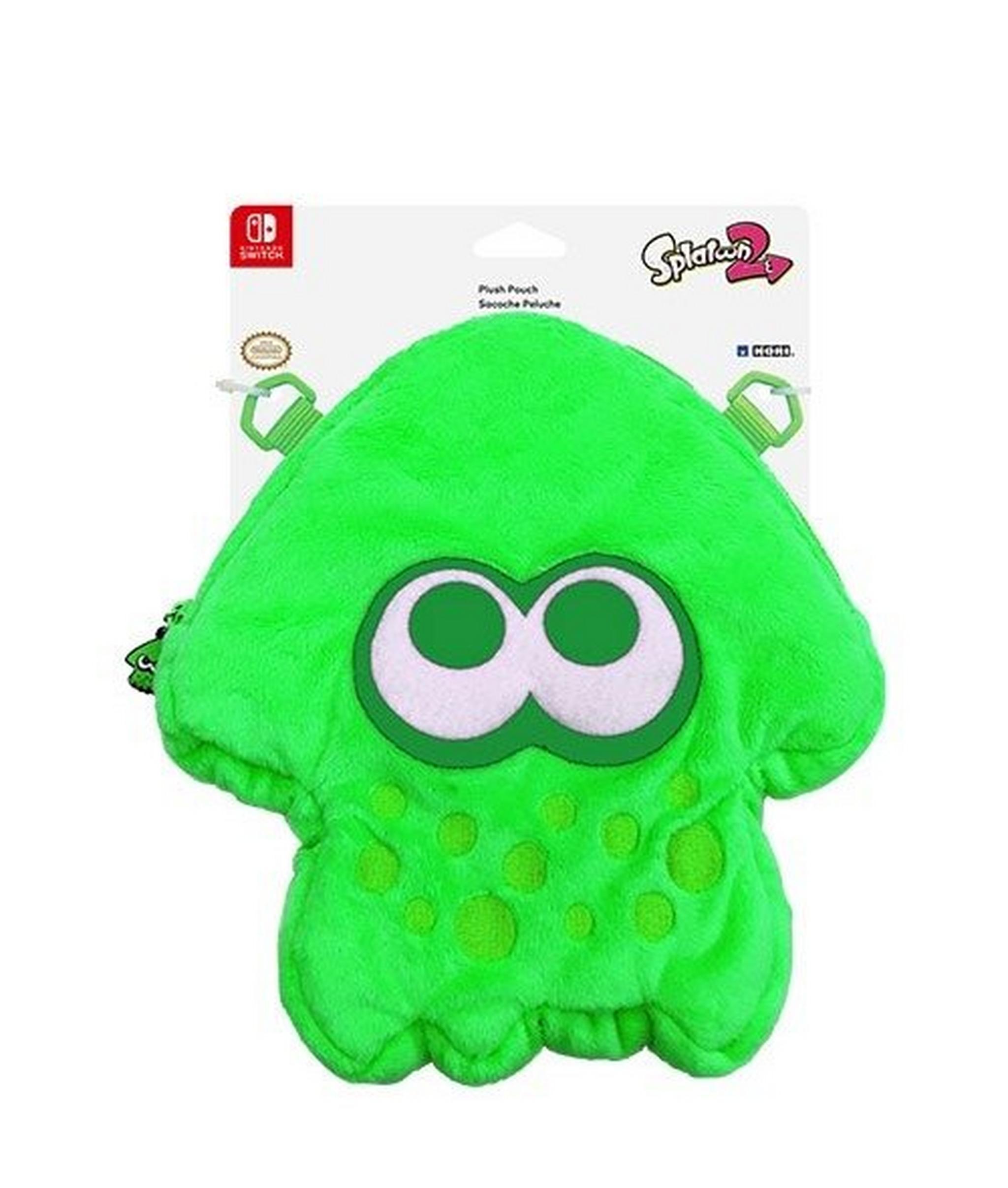 Hori Splatoon 2 Squid Plush Pouch for Nintendo Switch - Neon Green
