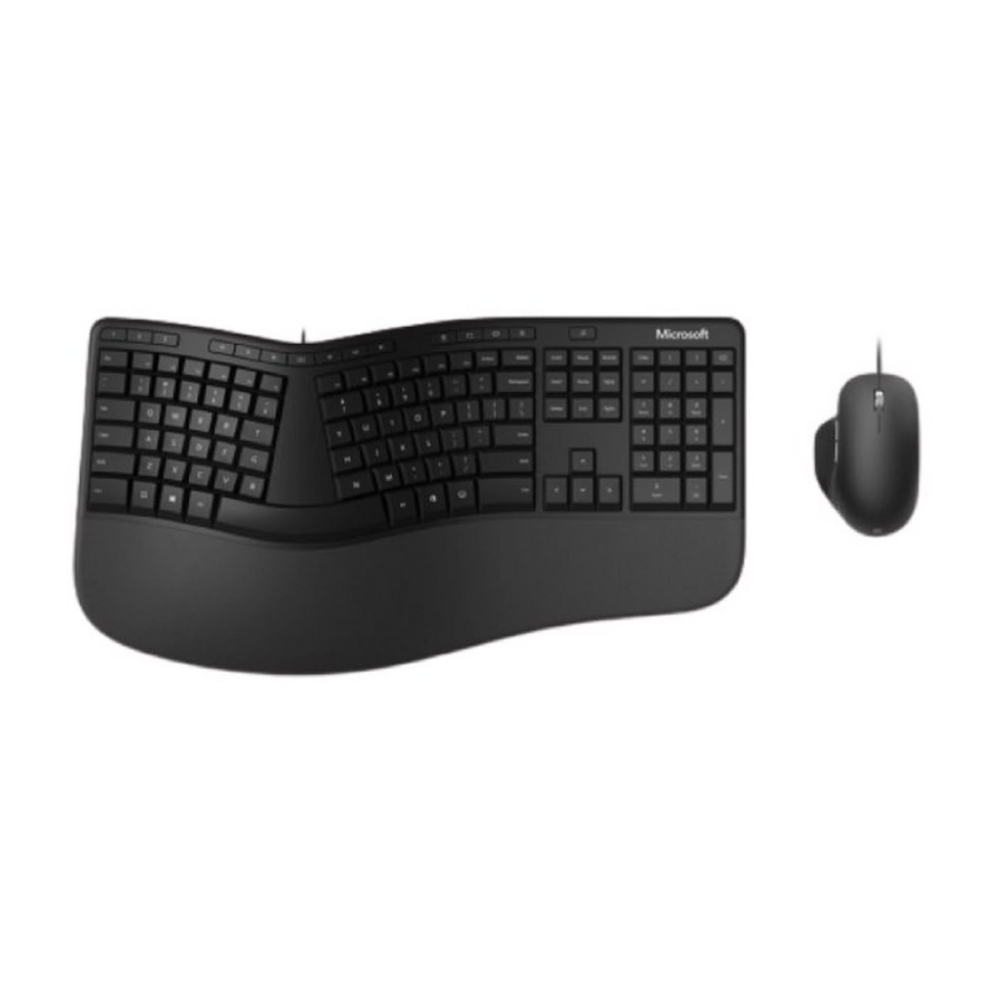 Microsoft Ergonomic Desktop Wired Keyboard and Mouse - Black