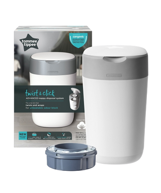 Buy Tommee tippee twist & click advanced nappy disposal bin (tt85100101) - white in Kuwait