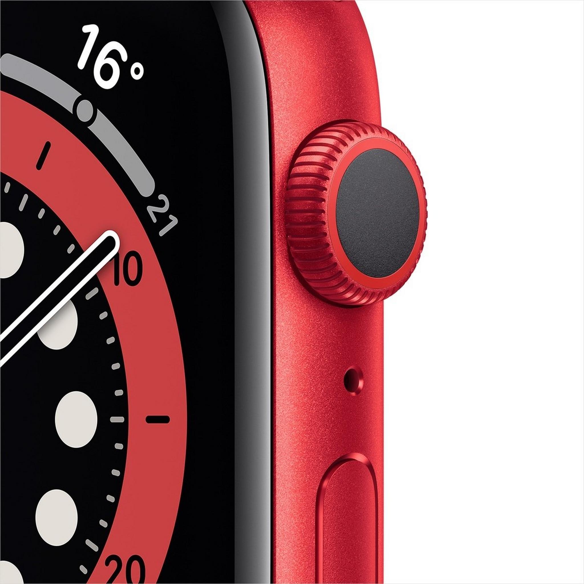 ساعة أبل الجيل السادس جي بي إس الذكية بإطارألمنيوم  وبحجم 40 ملم – أحمر