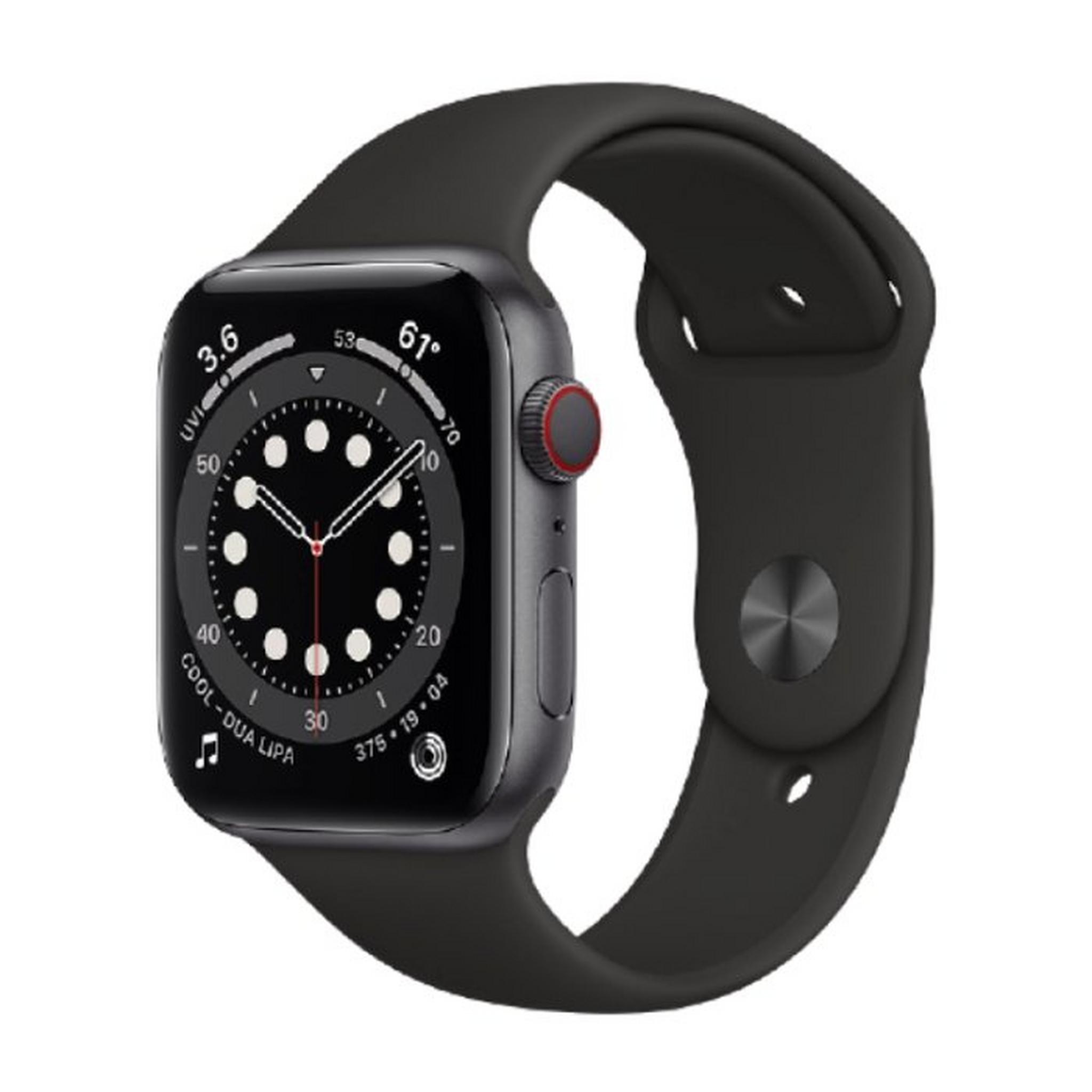 Apple Watch Series 6 Cellular 44mm Aluminum Case with Sports Band - Space Gray / Black