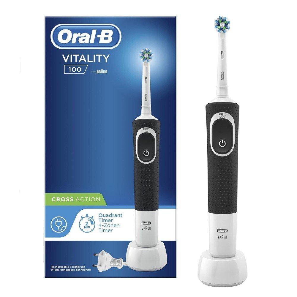 Buy Oral-b vitality crossaction 100 electric toothbrush - black in Saudi Arabia