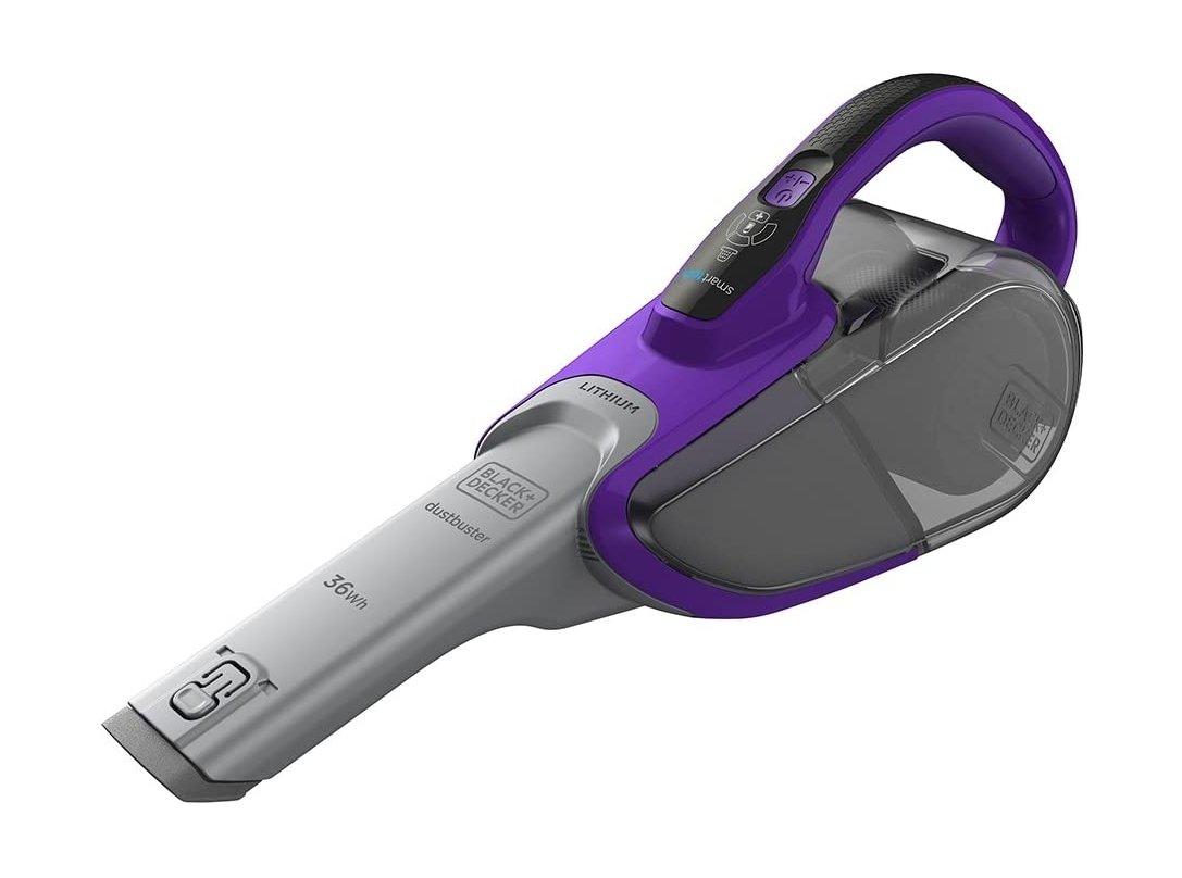 مكنسة كهربائية 2 في 1 ليثيوم أيون سمارت تيك ستيك من  بلاك + ديكر، قدرة 36 واط، سعة 0.5 لتر، SVJ520BFSP-GB - رمادي/بنفسجي