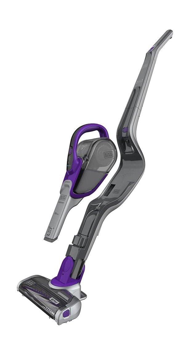 مكنسة كهربائية 2 في 1 ليثيوم أيون سمارت تيك ستيك من  بلاك + ديكر، قدرة 36 واط، سعة 0.5 لتر، SVJ520BFSP-GB - رمادي/بنفسجي