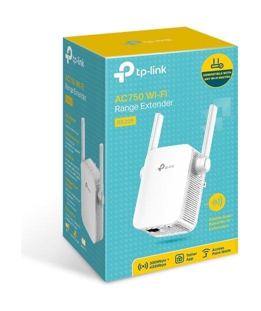 موسع نطاق من تي بي-لينك، واي فاي ٥، مزدوج النطاق، RE205 - أبيض