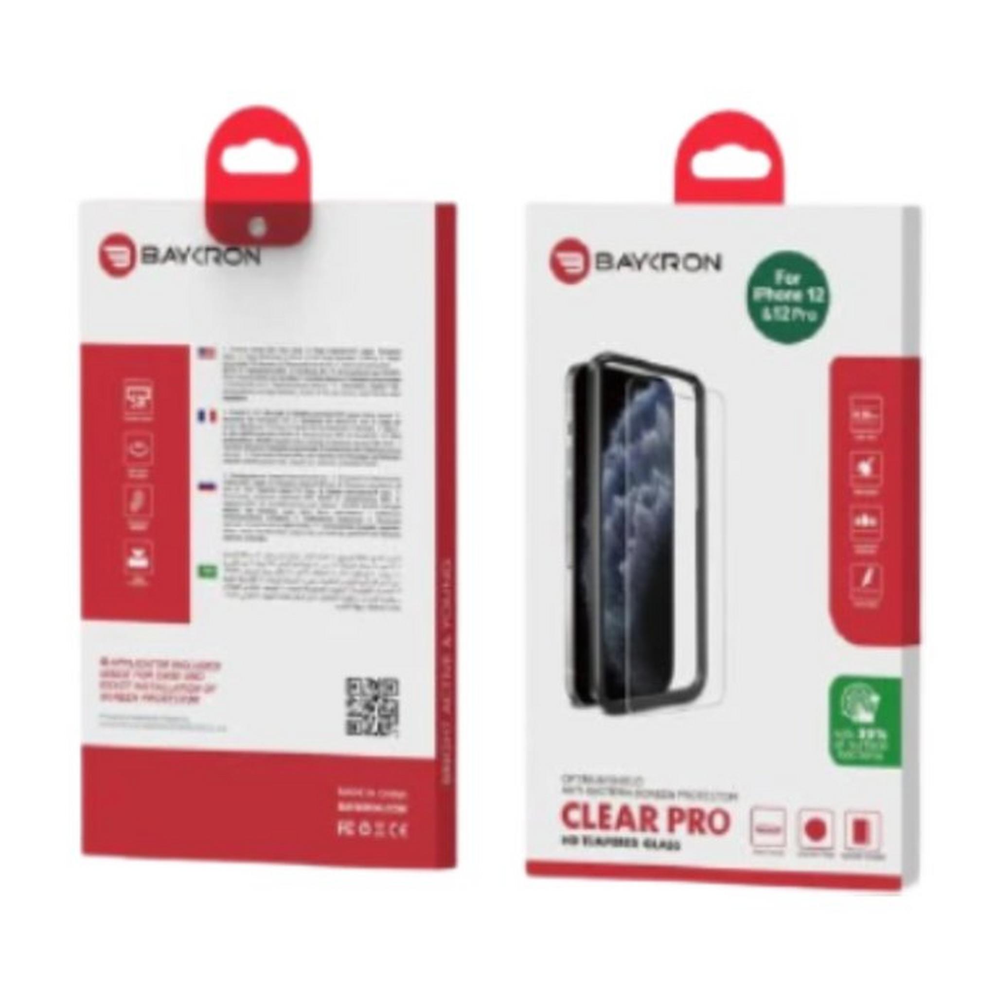 Baykron iPhone 12 Pro Antibacterial Tempered Glass Screen Protector