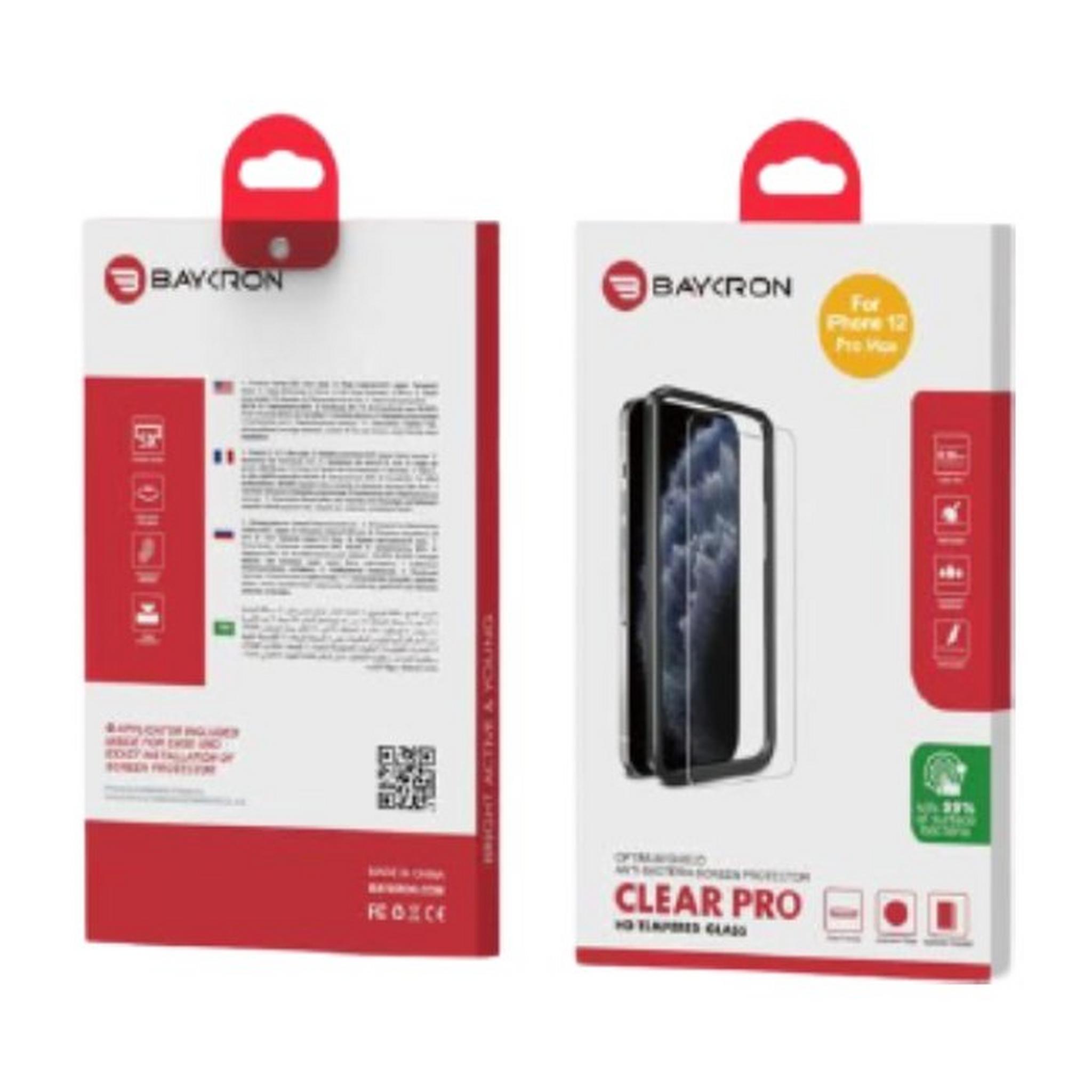 Baykron iPhone 12 Pro Max Antibacterial 2D Tempered Glass