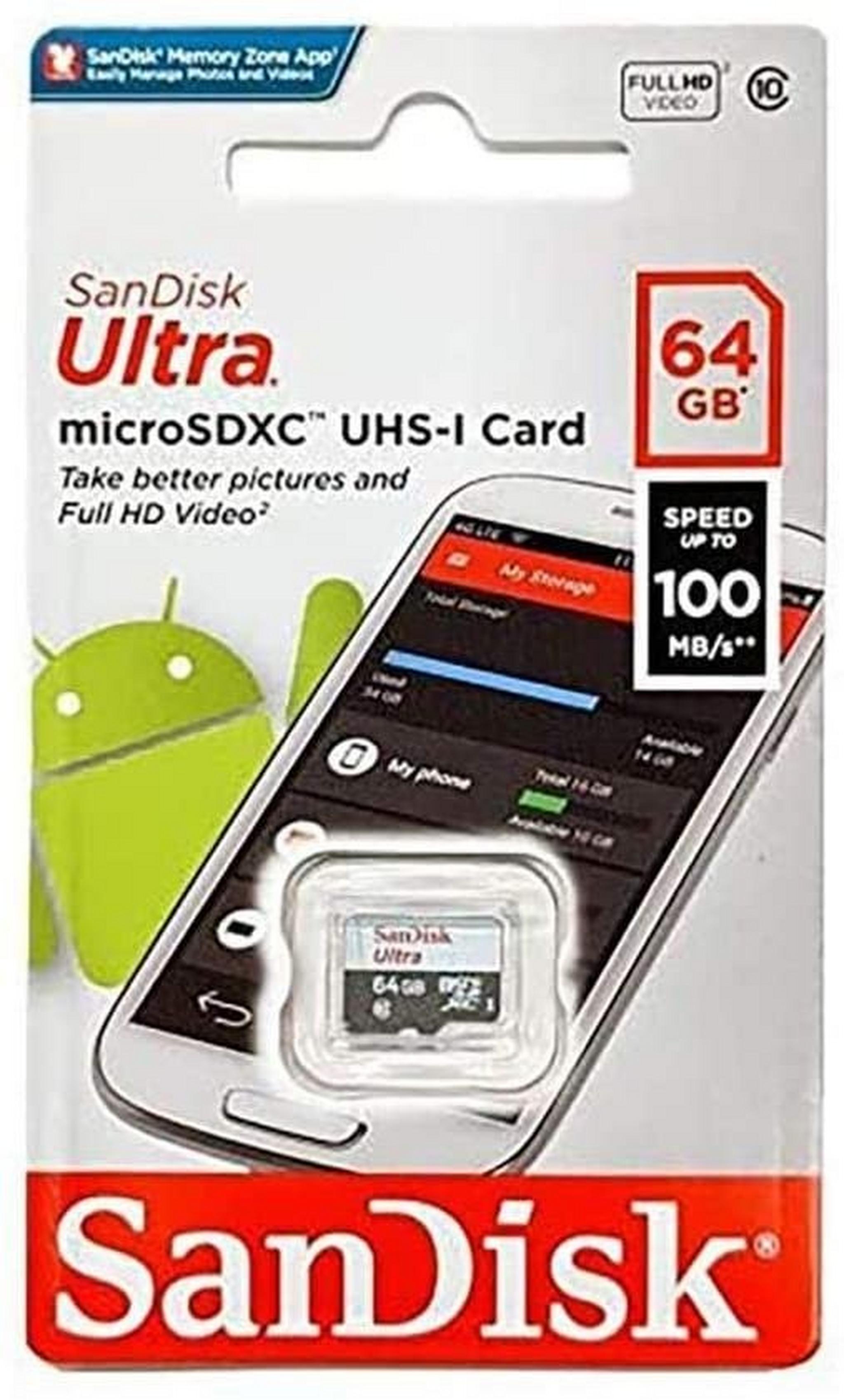 Sandisk 64GB Ultra microSDXC UHS-I Memory Card