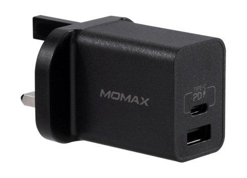 Momax One Plug 2 Ports PD + QC 3.0 USB Fast Charger (UM13UKD) - Black