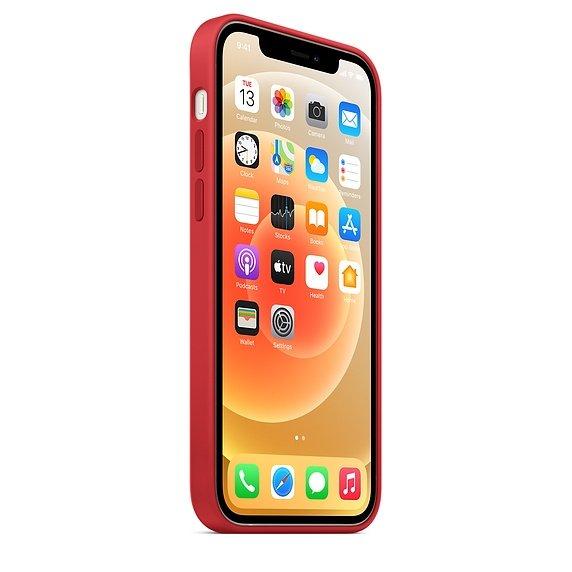 غطاء الحماية ماج سيف سيليكون لهاتف أبل آيفون 12 برو - أحمر